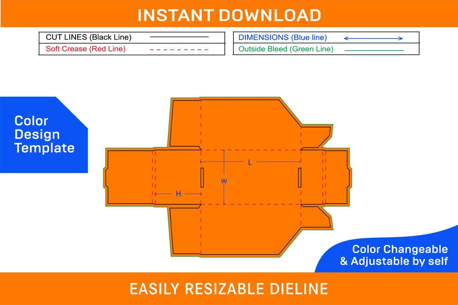 Bin box, corrugated counter display box die cut template and 3D box design Color Design Template vector