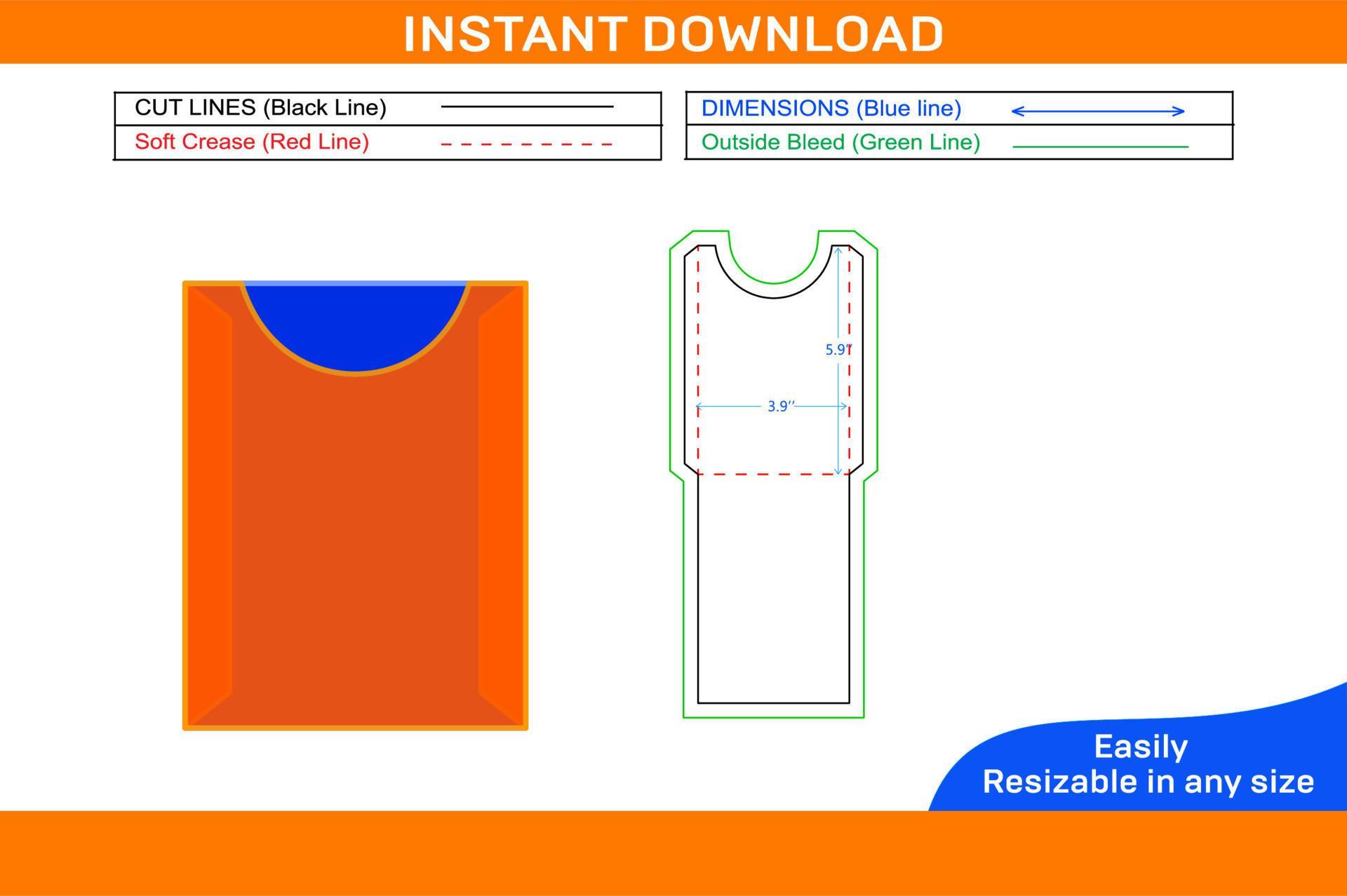 Botanical laser cut envelope dieline template and 3D design envelope Box dieline and 3D box