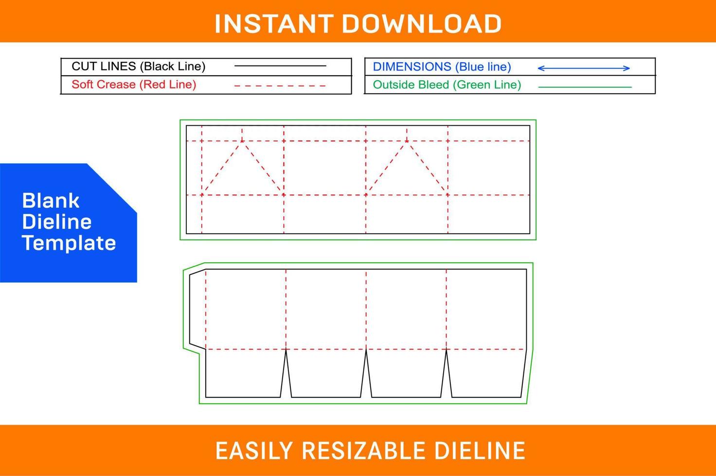 Gift box, house style surprise gift box dieline template and 3D box design Blank dieline template vector