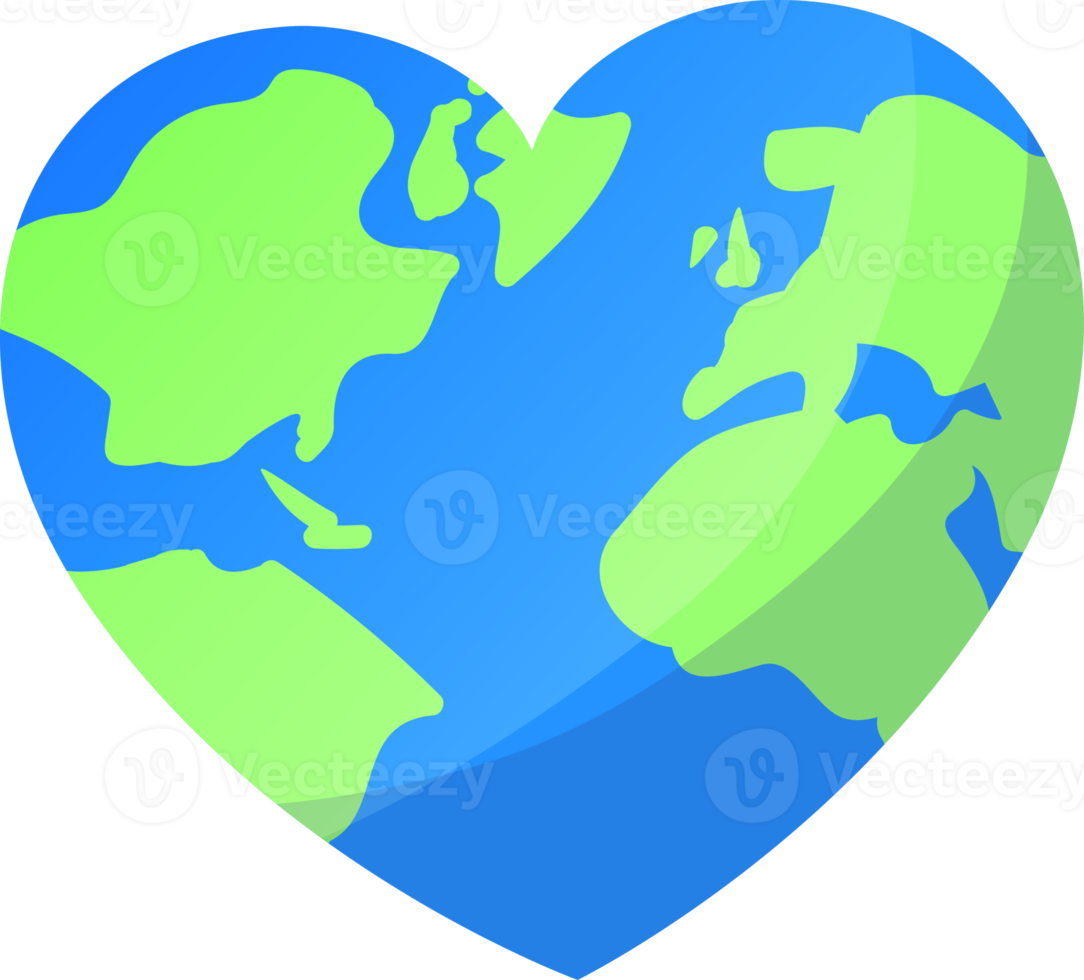 Spread Love and Care for the Earth with a Heart-Shaped Globe A Symbol of Environmental Stewardship and Compassion png