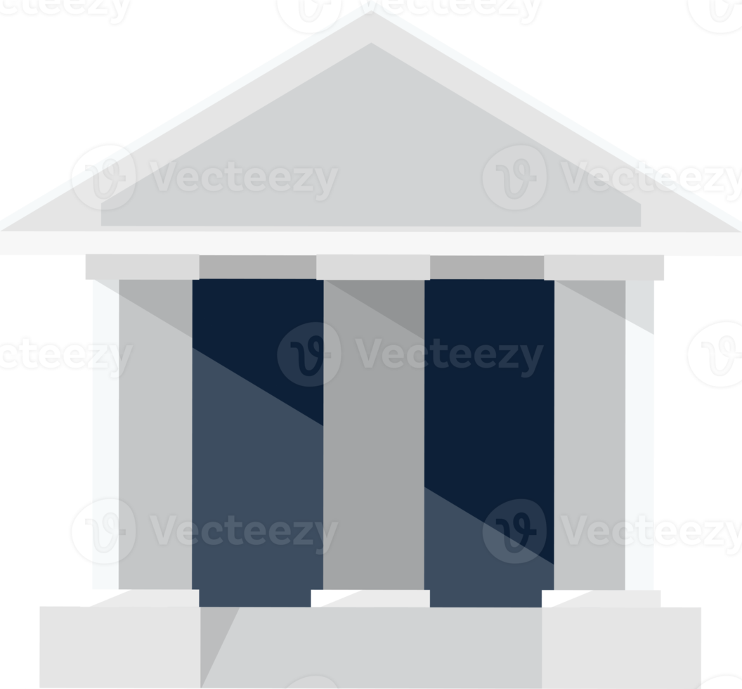 Bank building illustration. The concept of banking or business services. png