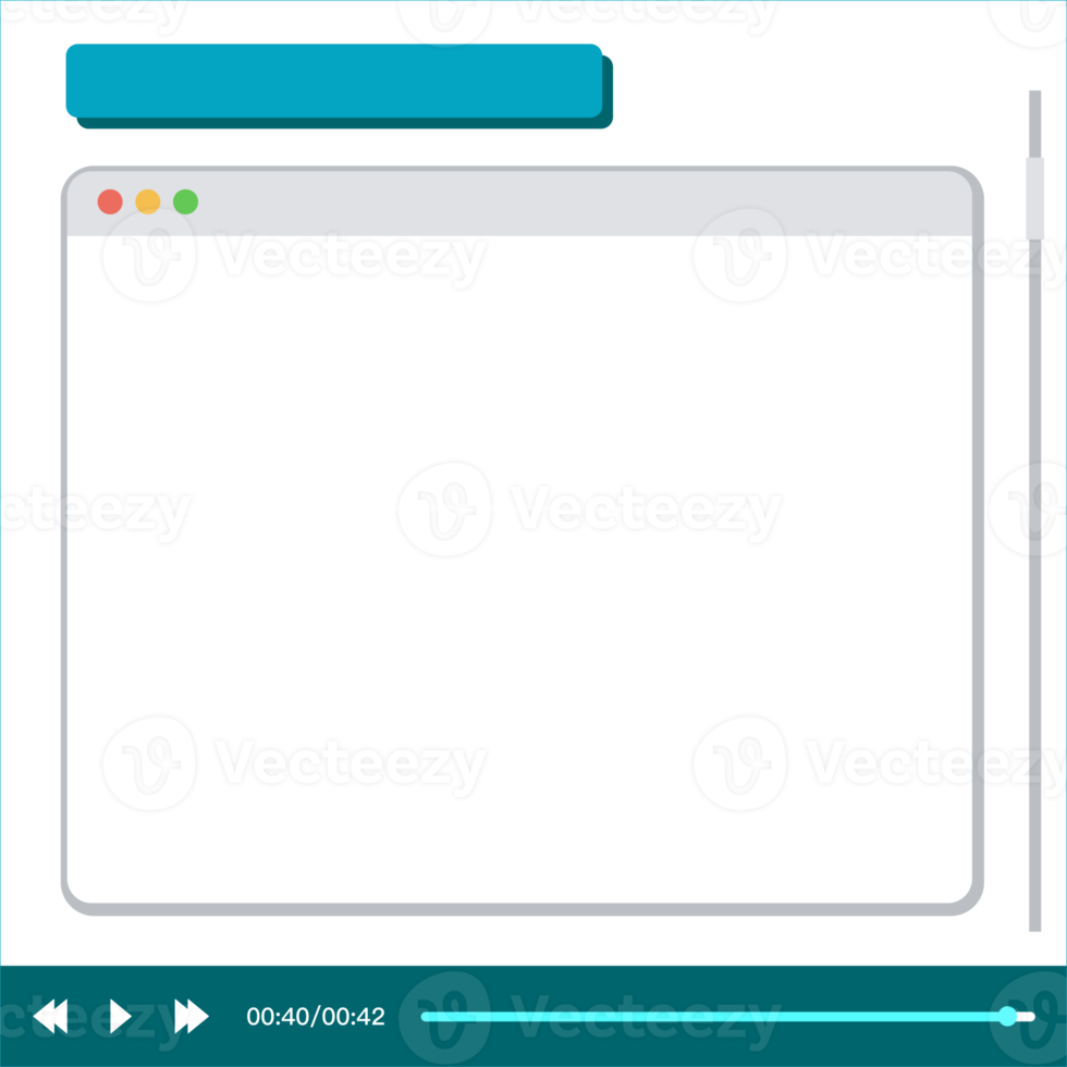 Design software windows. Web window screen mockup. Video player mockup. png