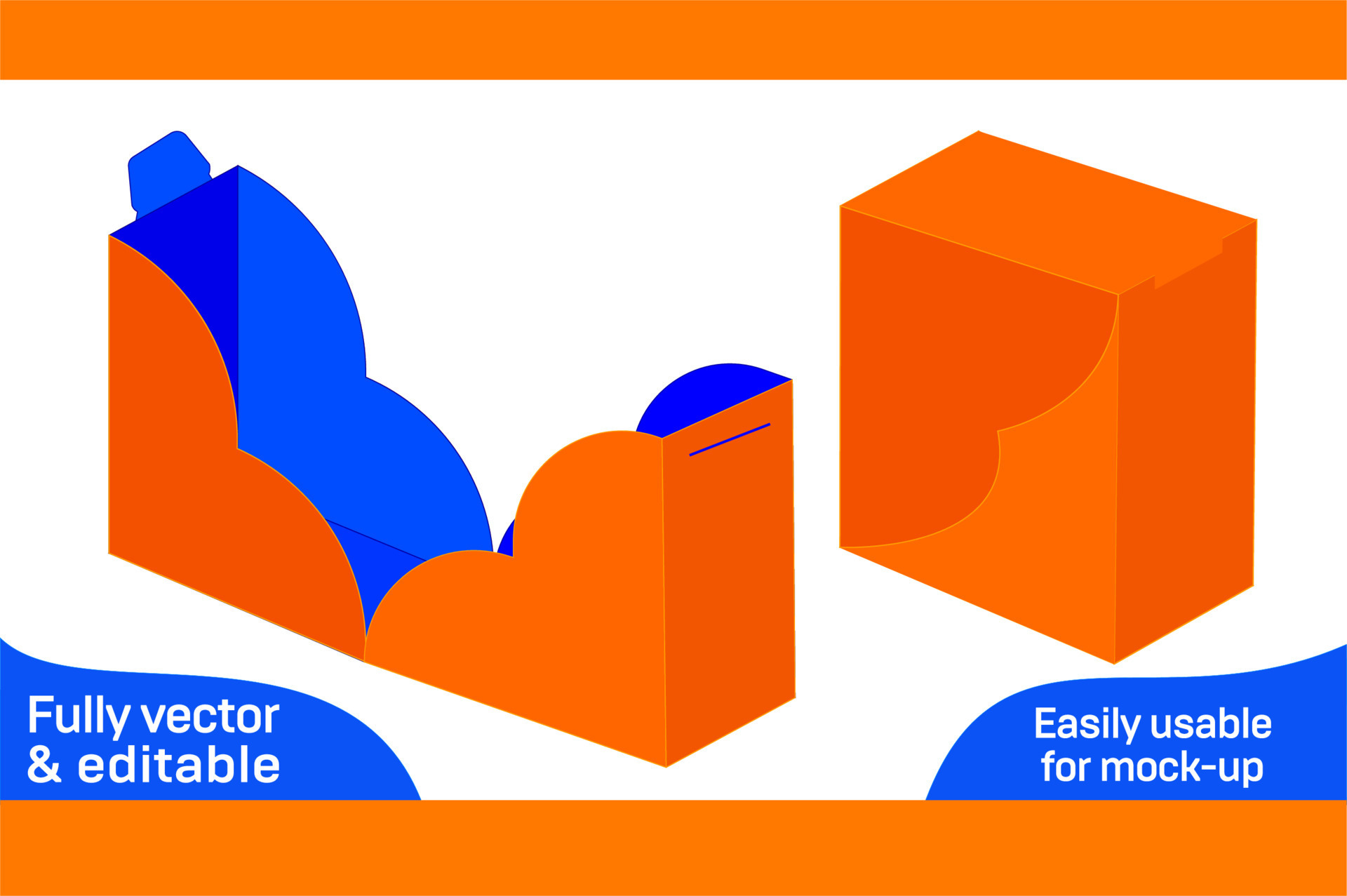 Heart Shaped Gift Box Die Cut Template And 3D Box Design 3D Box premium-ai-image-blue-heart-shaped-gift-box-with-solid-background