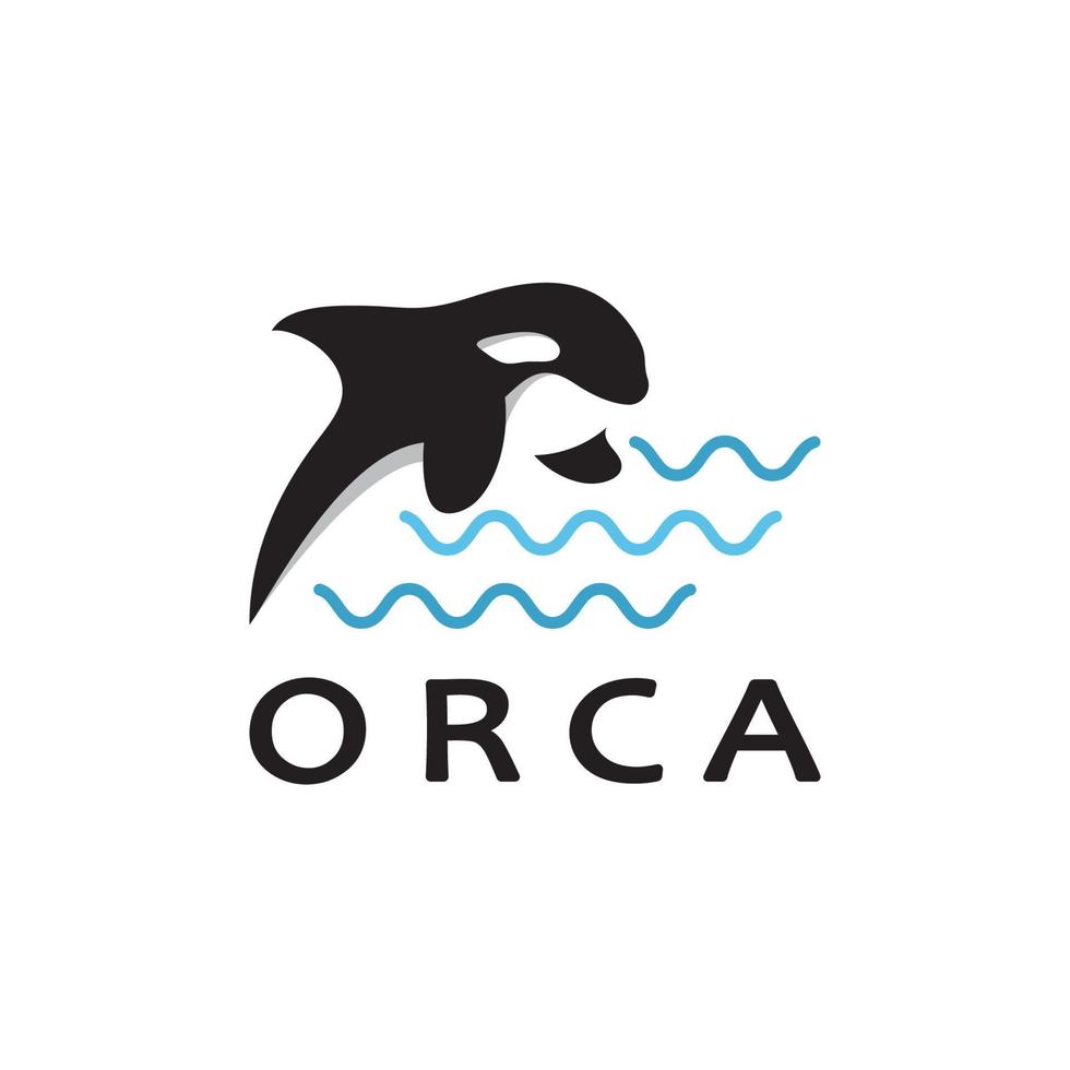 sencillo orca ballena animal ilustración logo creativo diseño, asesino ballena, submarino animal. logo para negocio, identidad y marca,insignia,conservación,ecología concepto, mar animal proteccion,vector vector