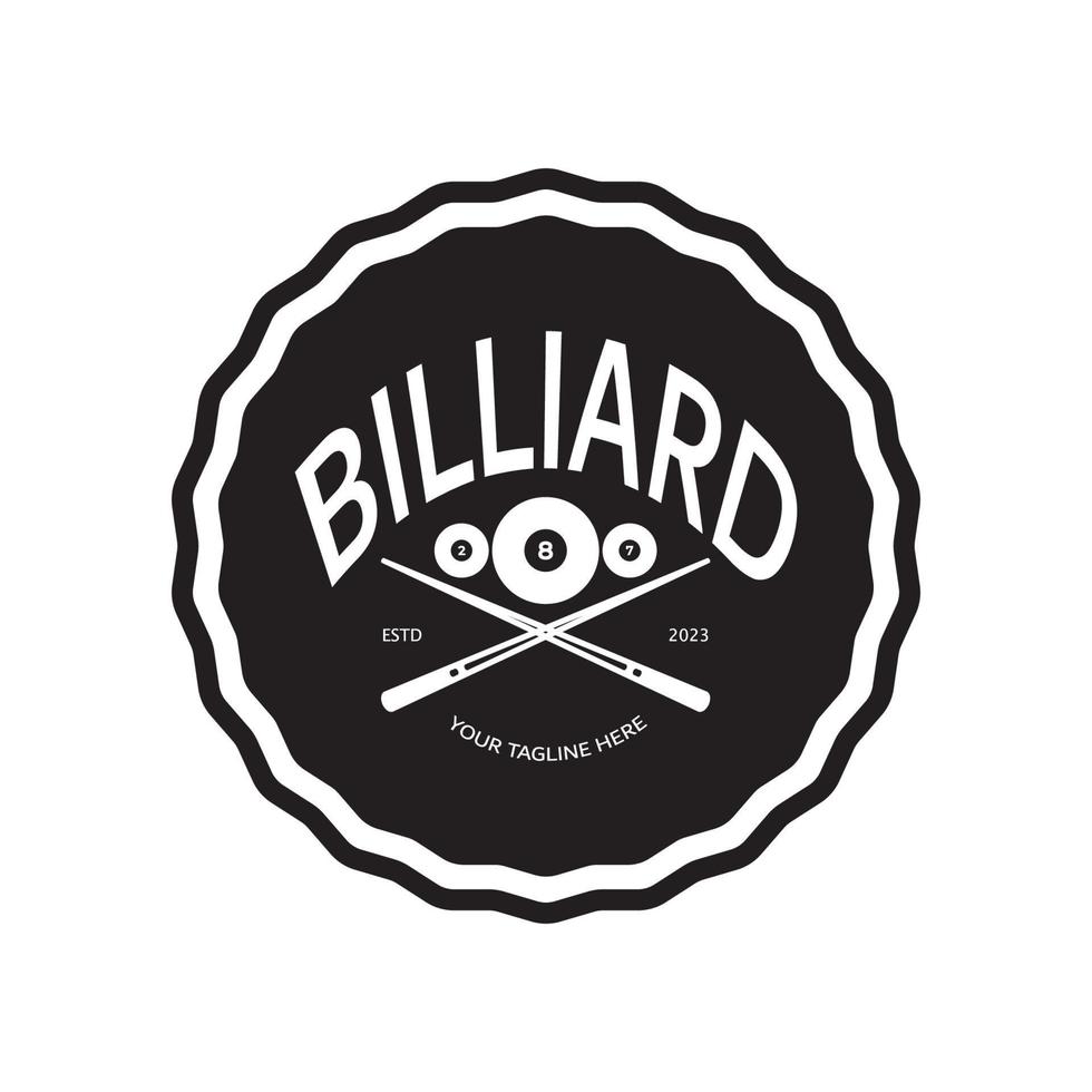 sencillo billar logo modelo ilustración con de billar pelotas y palos, diseño para billar stand, billar negocios,facturas competencia,móvil billar juego,aplicación,insignia,billar deporte vector