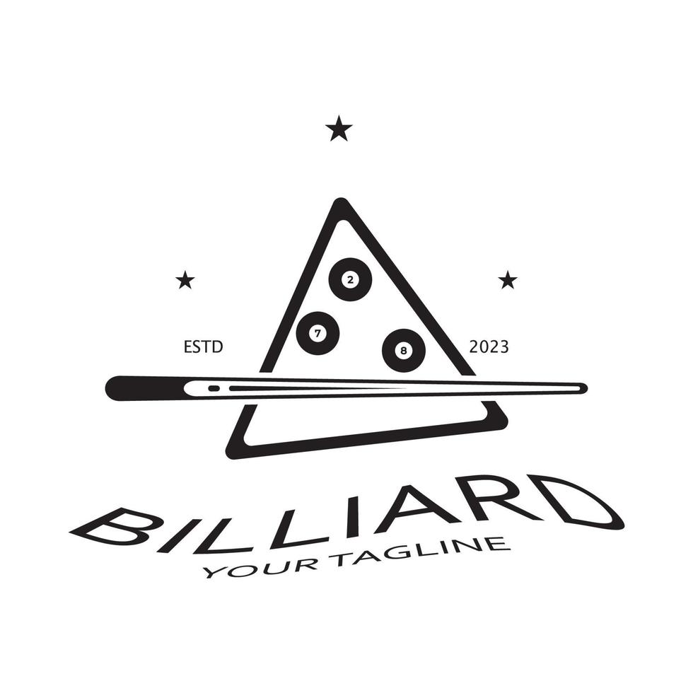 sencillo billar logo modelo ilustración con de billar pelotas y palos, diseño para billar stand, billar negocios,facturas competencia,móvil billar juego,aplicación,insignia,billar deporte vector