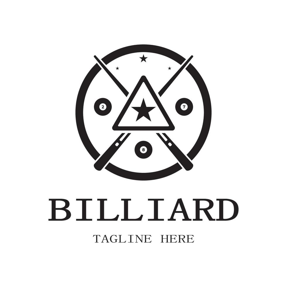 simple billiards logo template illustration with billiard balls and sticks,design for billiards booth,billiards business,bills competition,mobile billiards game,app,badge,billiards sport,vector vector