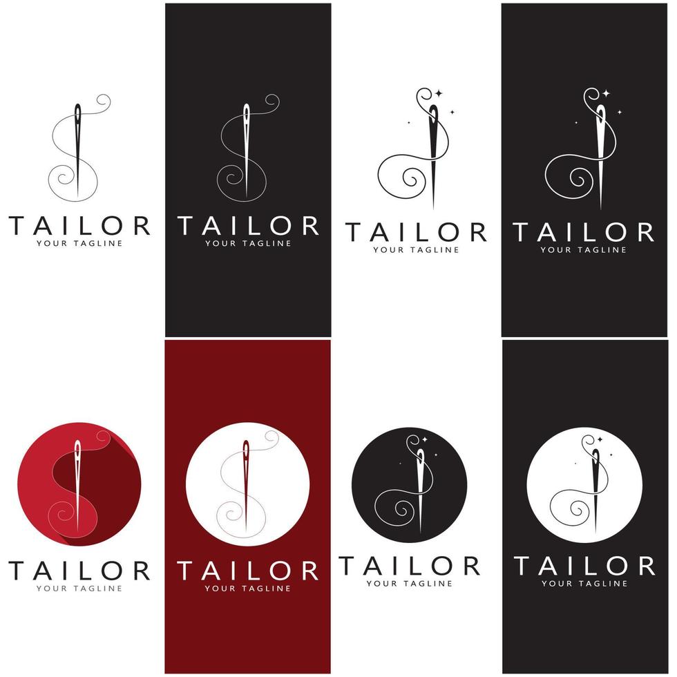 tailor logo icon illustration template combination of buttons for clothes, thread and sewing machine, for clothing product design, convection companies, fashion in vector form