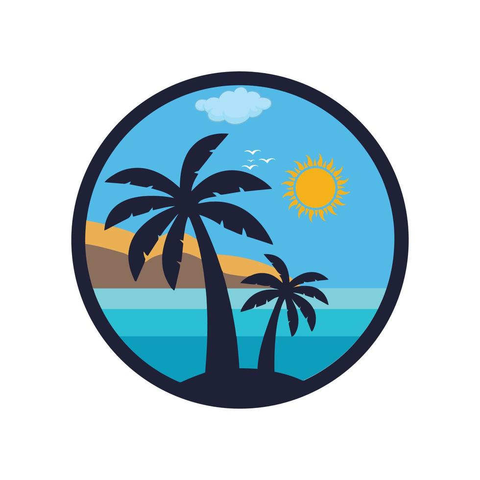 Beach logo design Vector