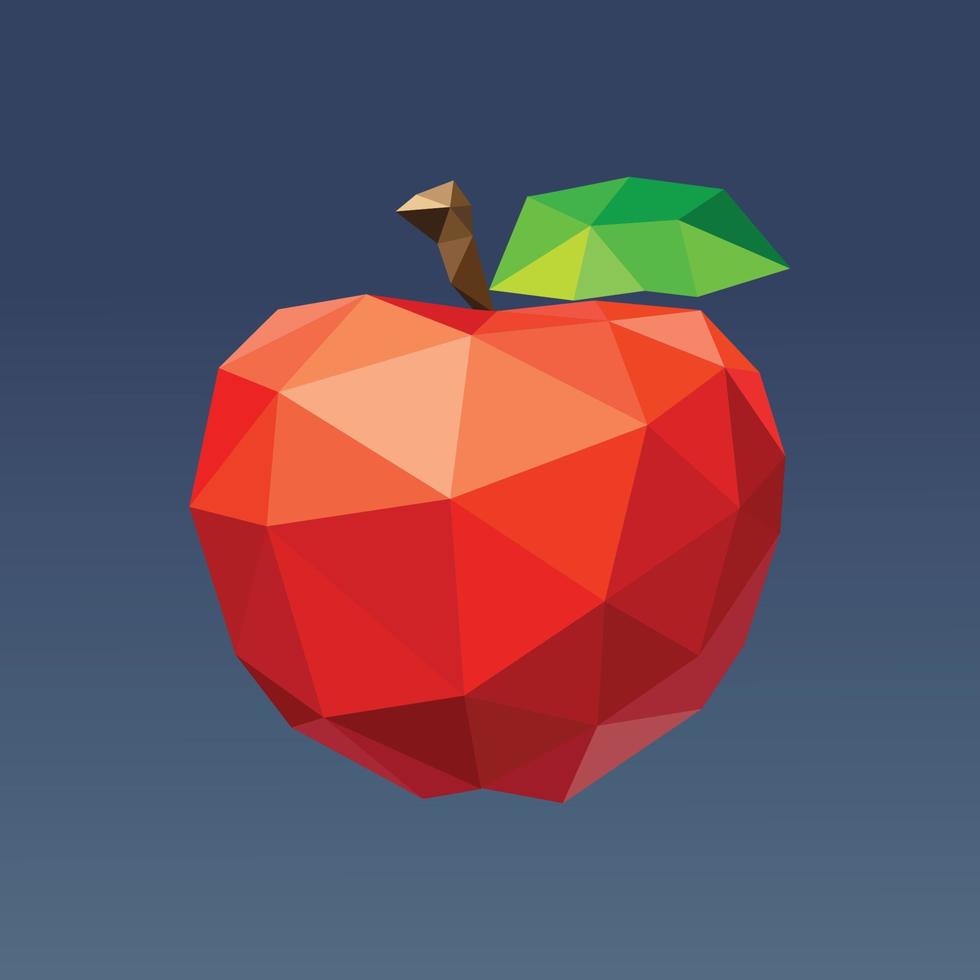 Vector abstract geometric apple. Origami style with a geometric grid. Illustration. EPS 10