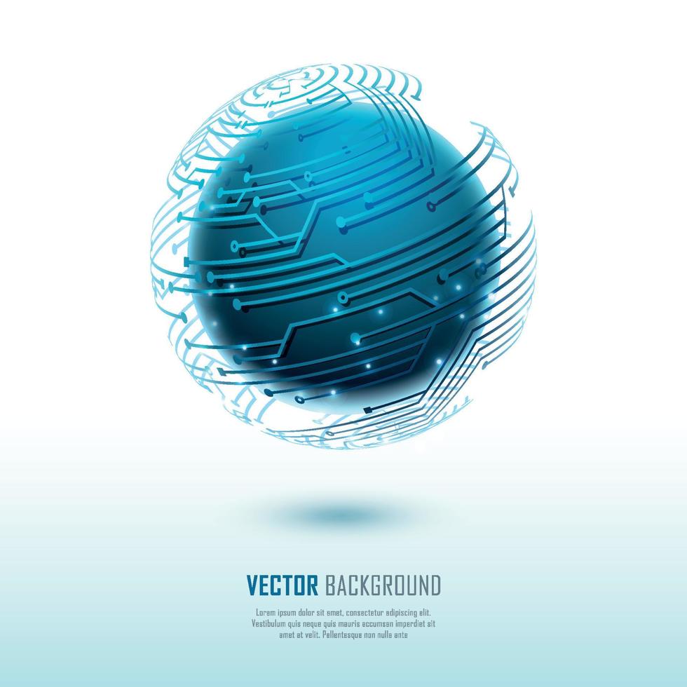 Abstract colorful blue exploding sphere made of points and dots. Shiny dots with glowing effects. vector