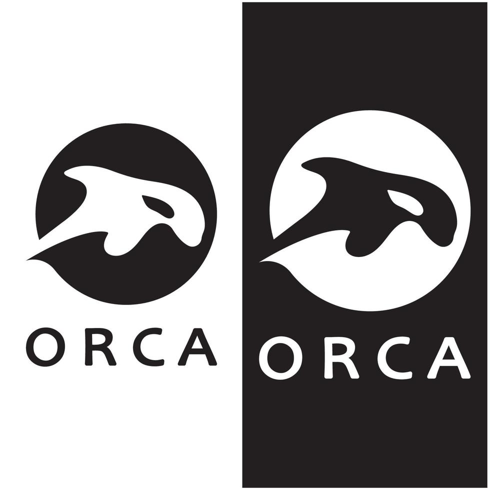 Simple orca whale animal illustration logo creative design, killer whale, underwater animal. Logo for business, identity and branding,badge,conservation,ecology concept,sea animal protection,vector vector