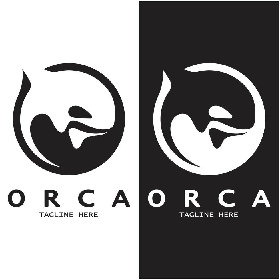 sencillo orca ballena animal ilustración logo creativo diseño, asesino ballena, submarino animal. logo para negocio, identidad y marca,insignia,conservación,ecología concepto, mar animal proteccion,vector vector