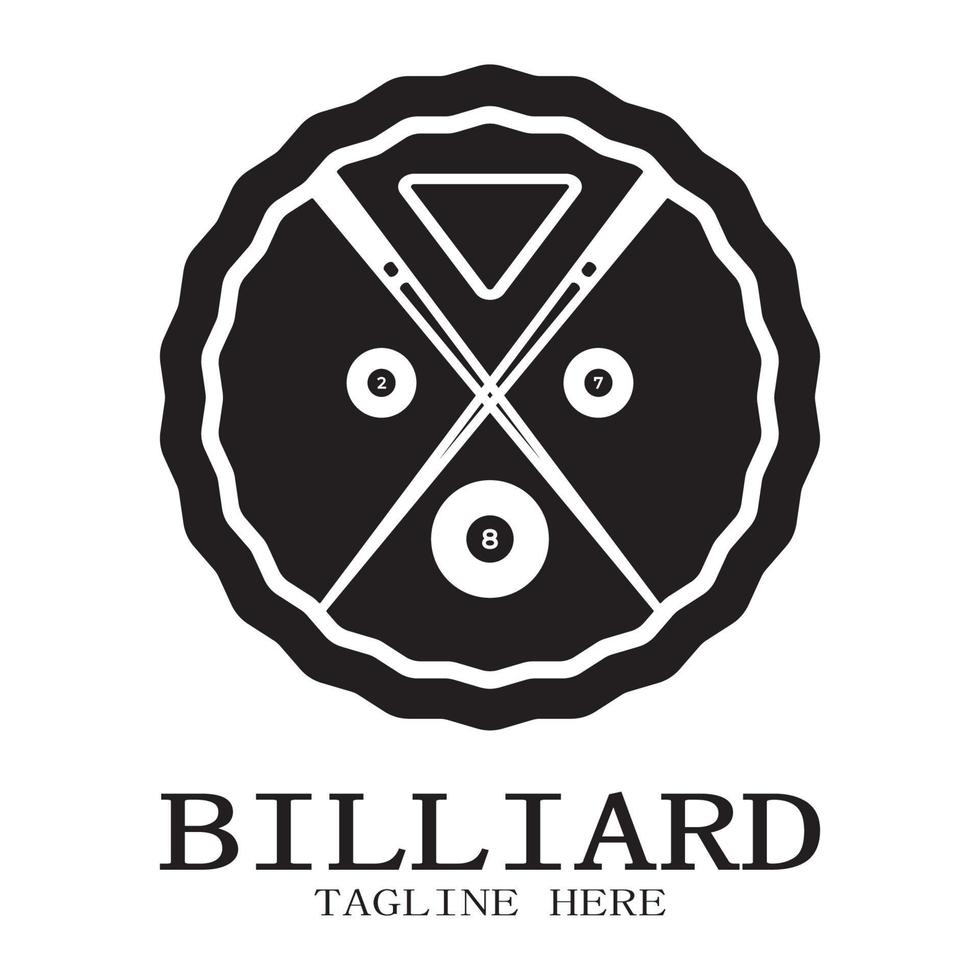 simple billiards logo template illustration with billiard balls and sticks,design for billiards booth,billiards business,bills competition,mobile billiards game,app,badge,billiards sport,vector vector