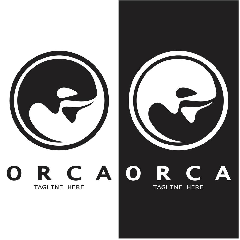 sencillo orca ballena animal ilustración logo creativo diseño, asesino ballena, submarino animal. logo para negocio, identidad y marca,insignia,conservación,ecología concepto, mar animal proteccion,vector vector