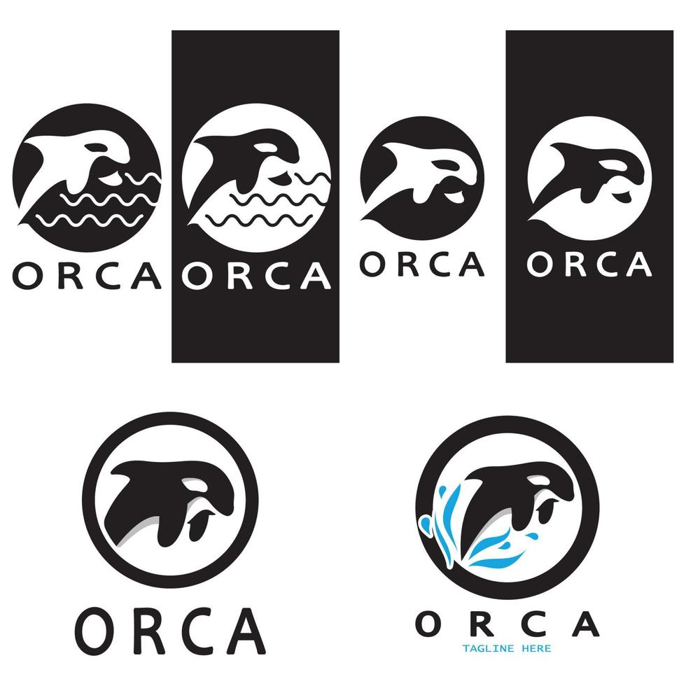 sencillo orca ballena animal ilustración logo creativo diseño, asesino ballena, submarino animal. logo para negocio, identidad y marca,insignia,conservación,ecología concepto, mar animal proteccion,vector vector