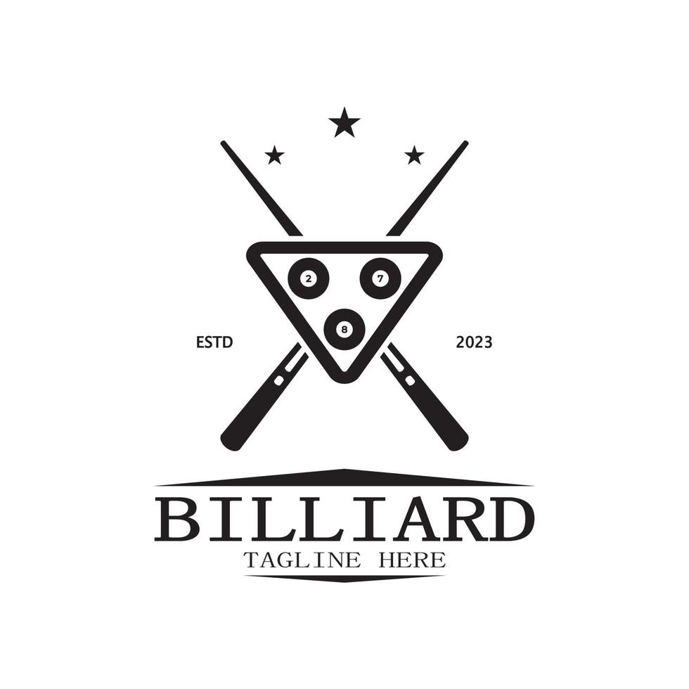 simple billiards logo template illustration with billiard balls and sticks,design for billiards booth,billiards business,bills competition,mobile billiards game,app,badge,billiards sport,vector vector