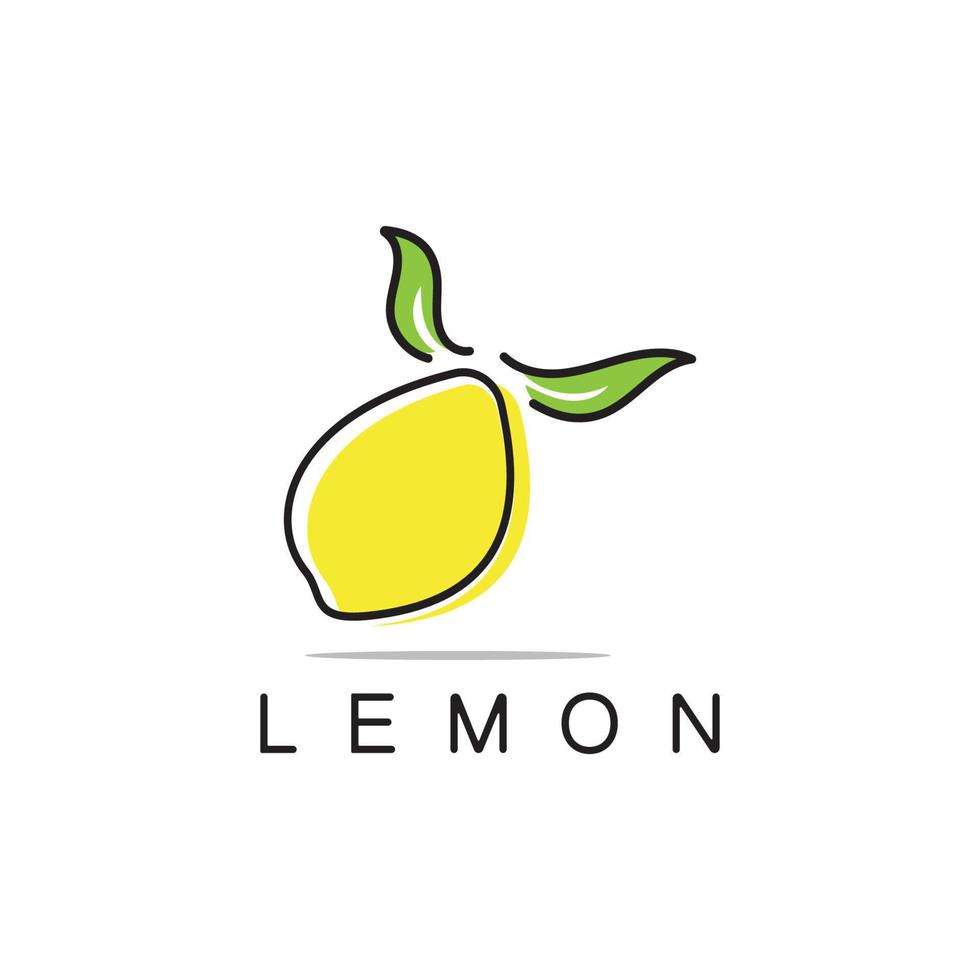 Fresh lemon fruit logo with leaves illustration template. Logo for lemon juice,lemon garden,fruit shop,modern vector. vector