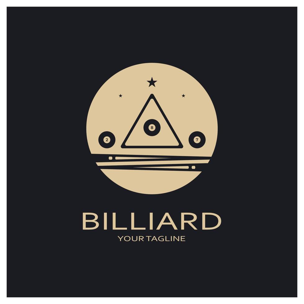 simple billiards logo template illustration with billiard balls and sticks,design for billiards booth,billiards business,bills competition,mobile billiards game,app,badge,billiards sport,vector vector