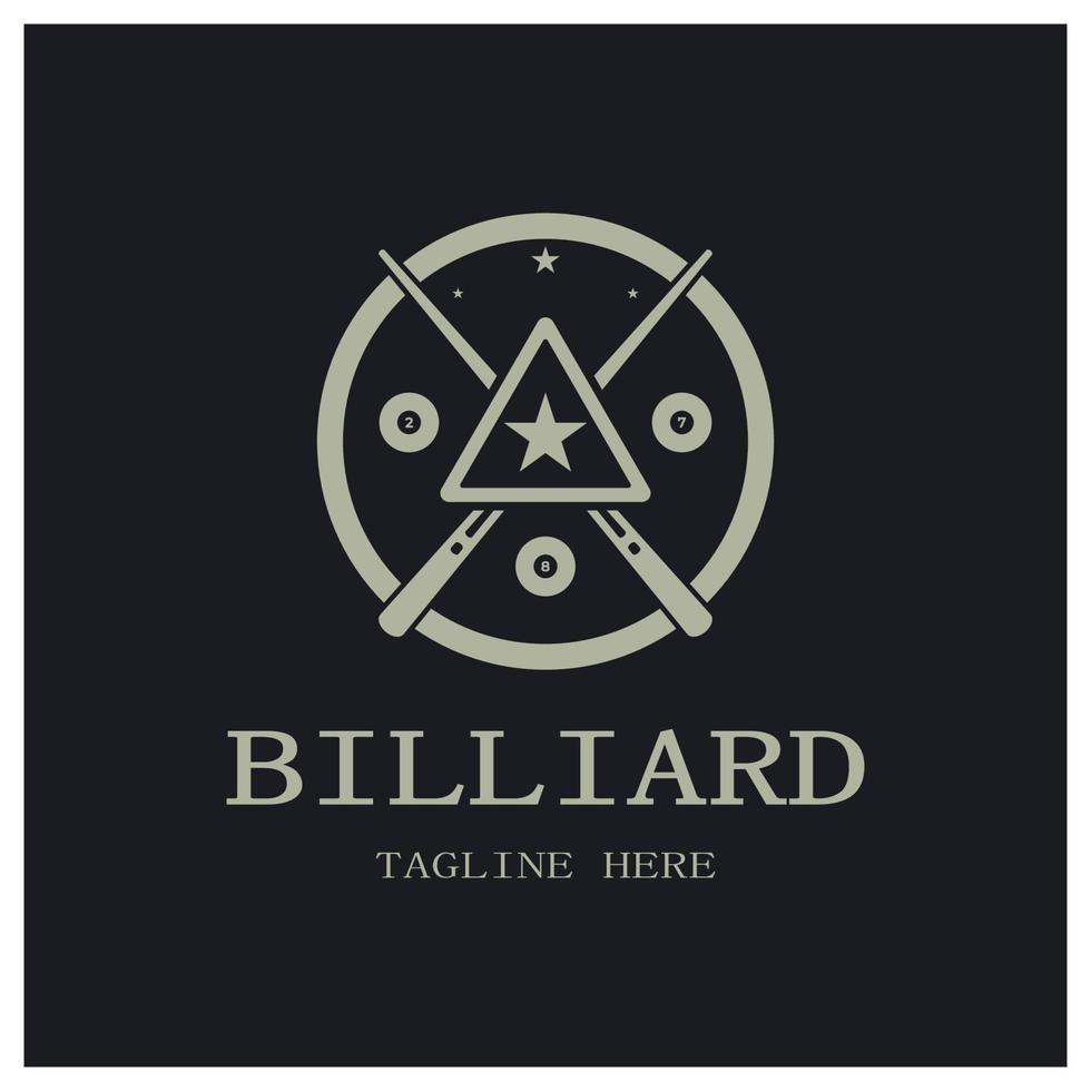 simple billiards logo template illustration with billiard balls and sticks,design for billiards booth,billiards business,bills competition,mobile billiards game,app,badge,billiards sport,vector vector