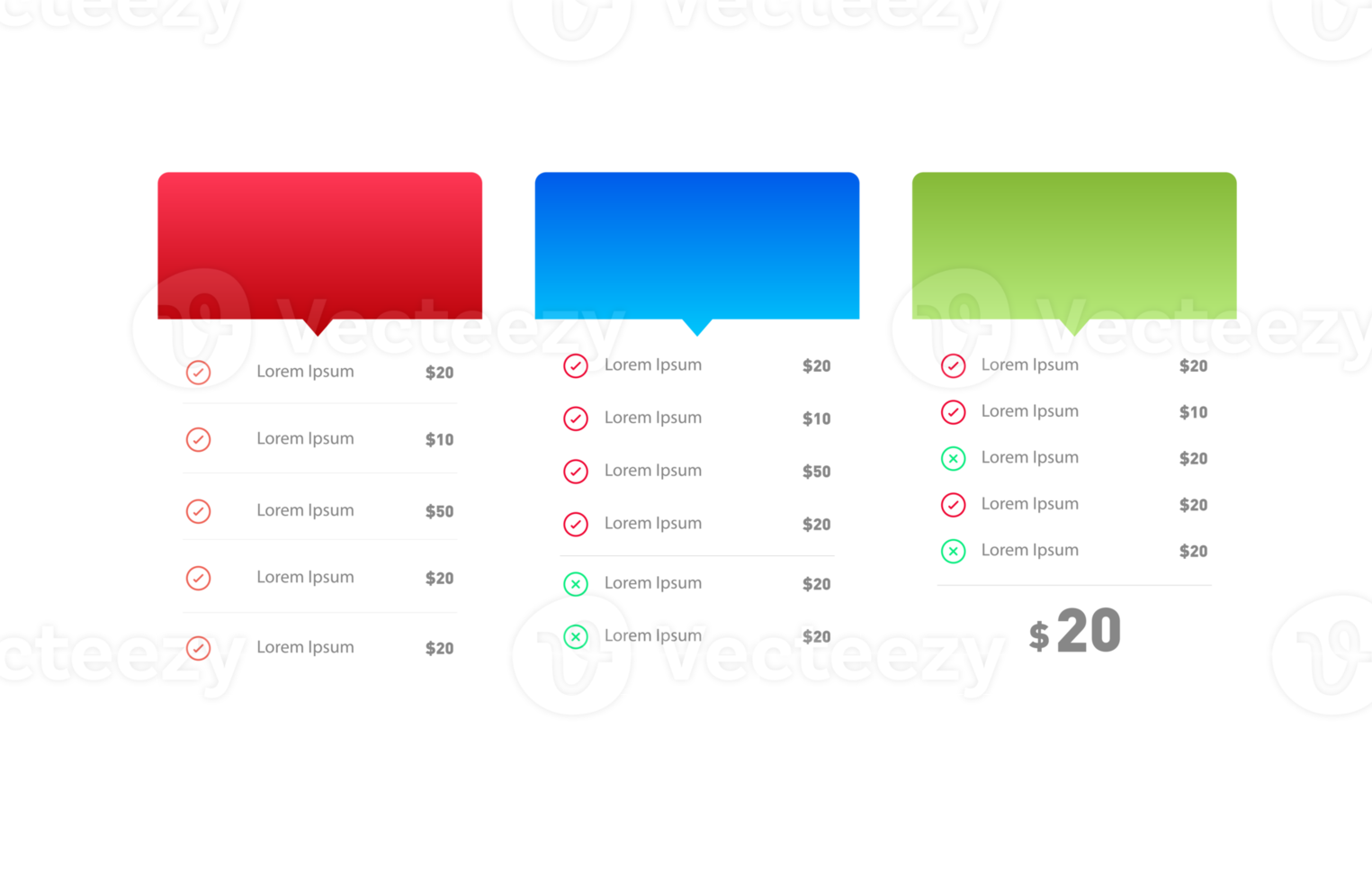 Pricing table infographic.illustration for website, web page. png