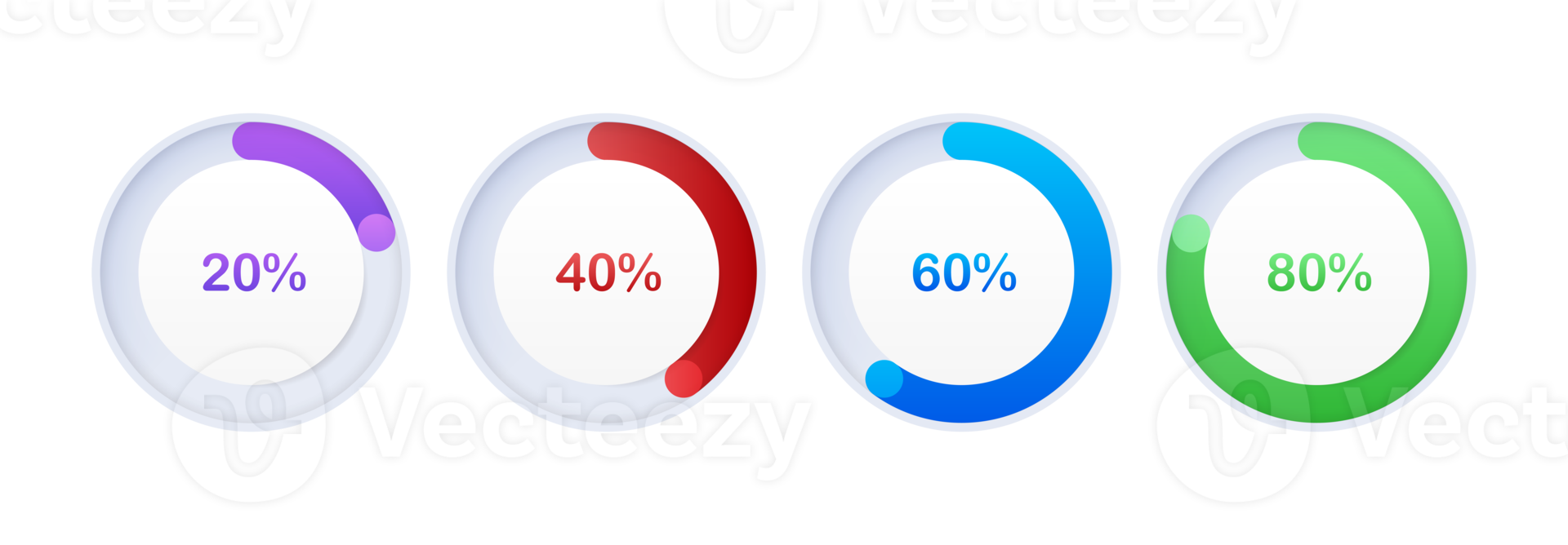 Circular Percentage for Infographic Design Elements. projects completion progress. png