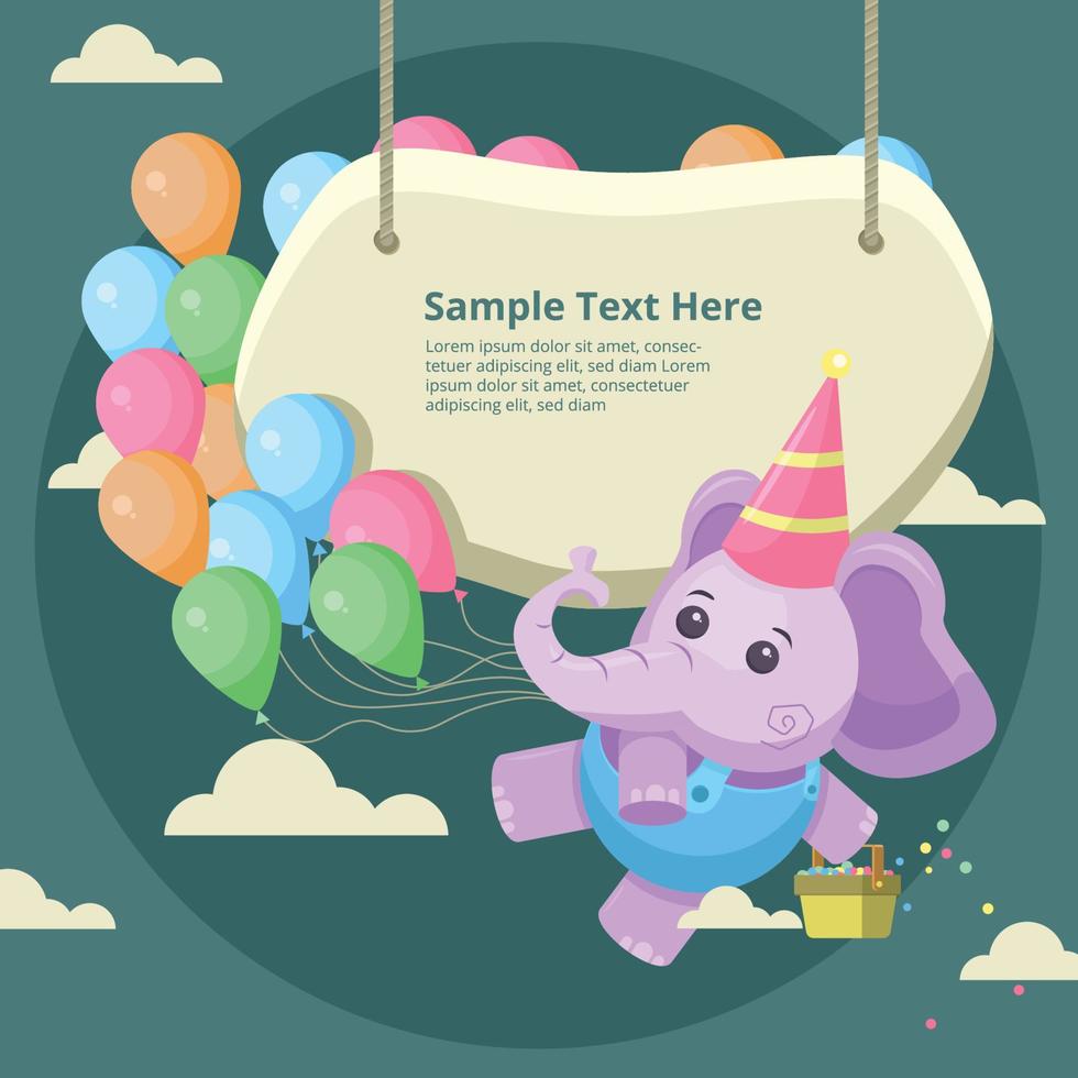 Cute Little Animals Celebrating Birthday vector