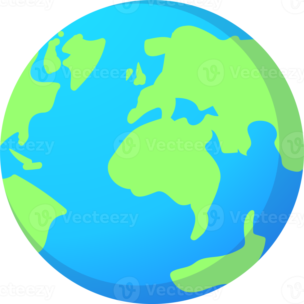 Blue Earth Globe Icon Illustration png