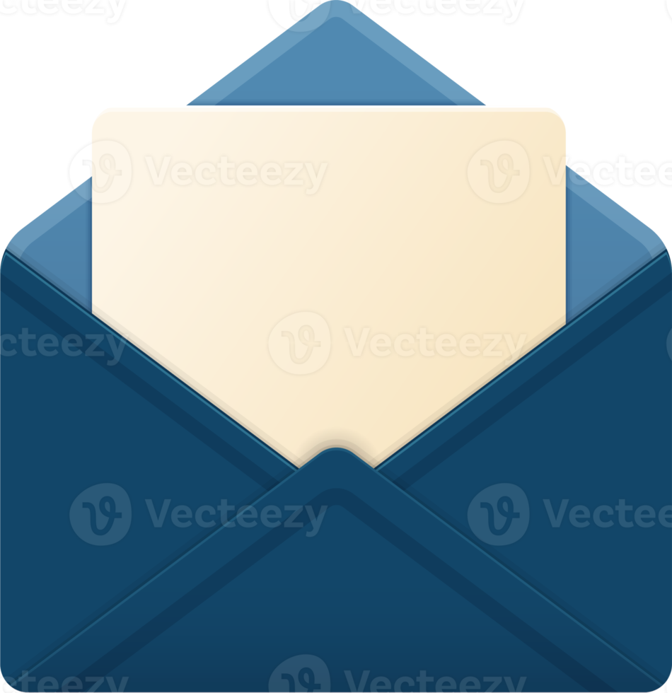 envelope with paper card illustration design. png