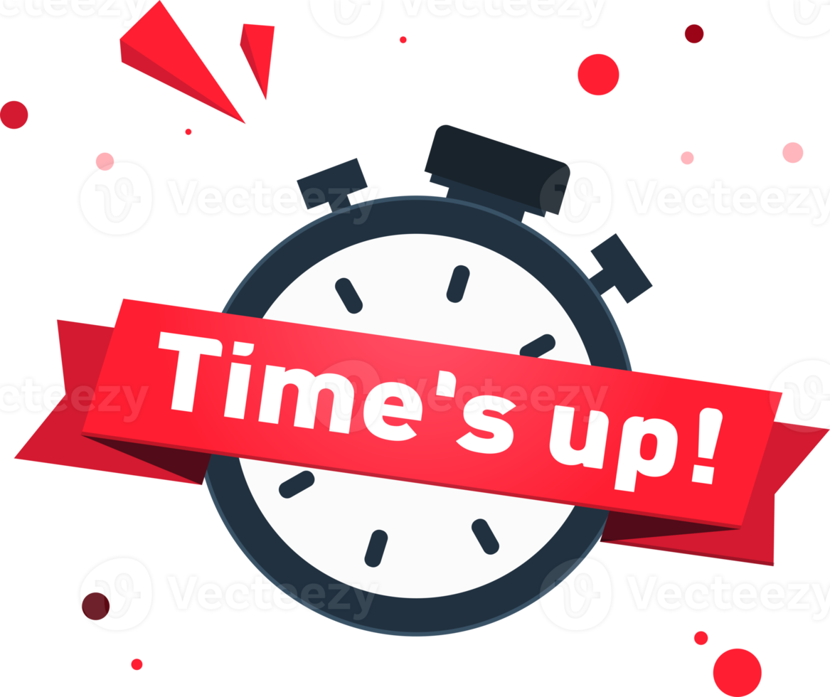 Time's up and watch 3D  icon .Timer .clock symbol illustration png