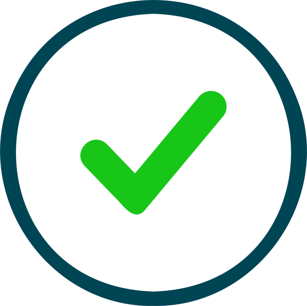 Checkmark and check icon. approve or deny line art  for apps and websites and ui ux. png