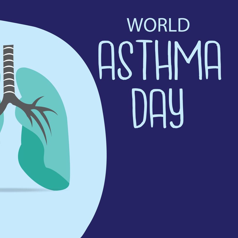 Vector illustration World Asthma Day. Holiday concept. Template for background, banner, card, poster with text inscription.