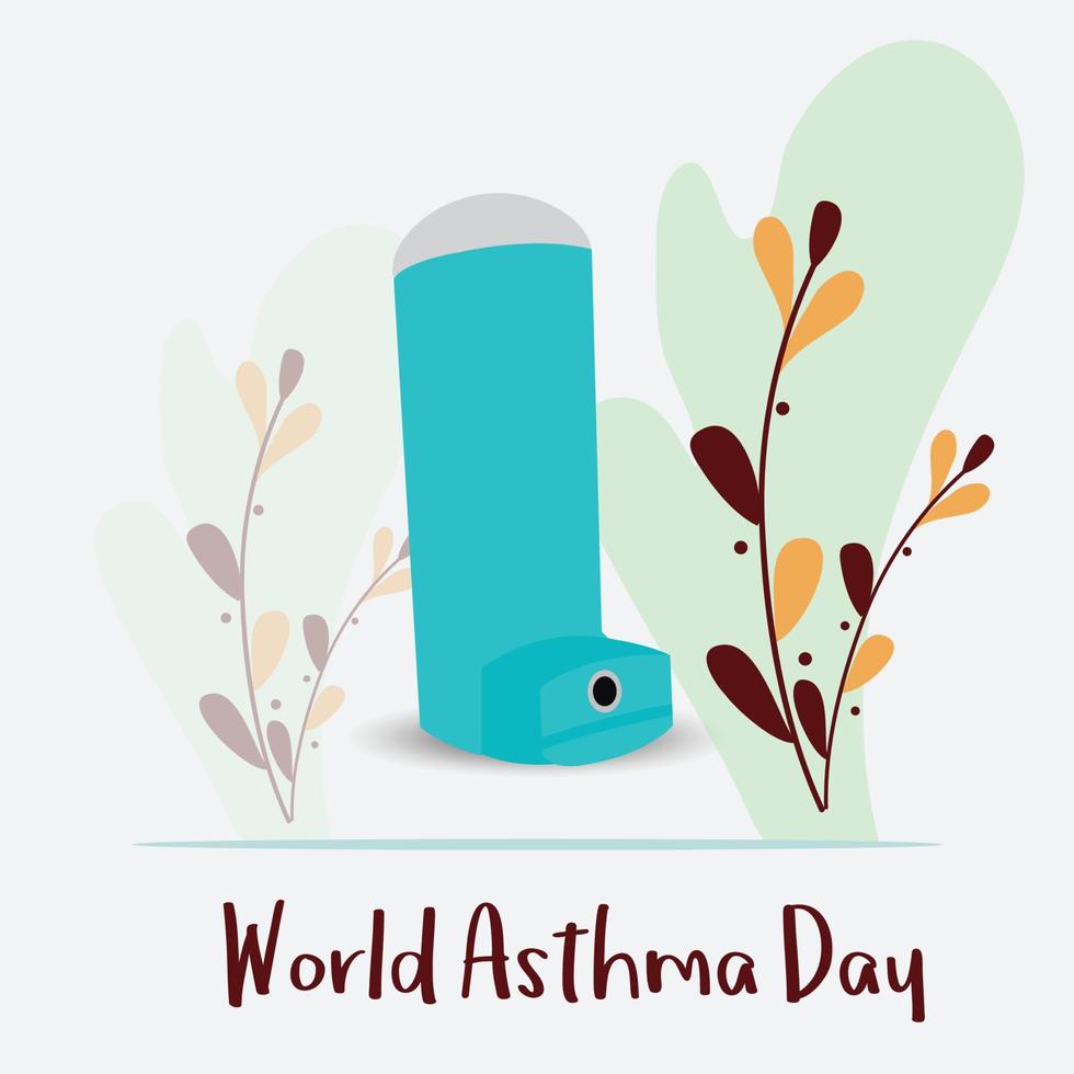 Vector illustration World Asthma Day. Holiday concept. Template for background, banner, card, poster with text inscription.