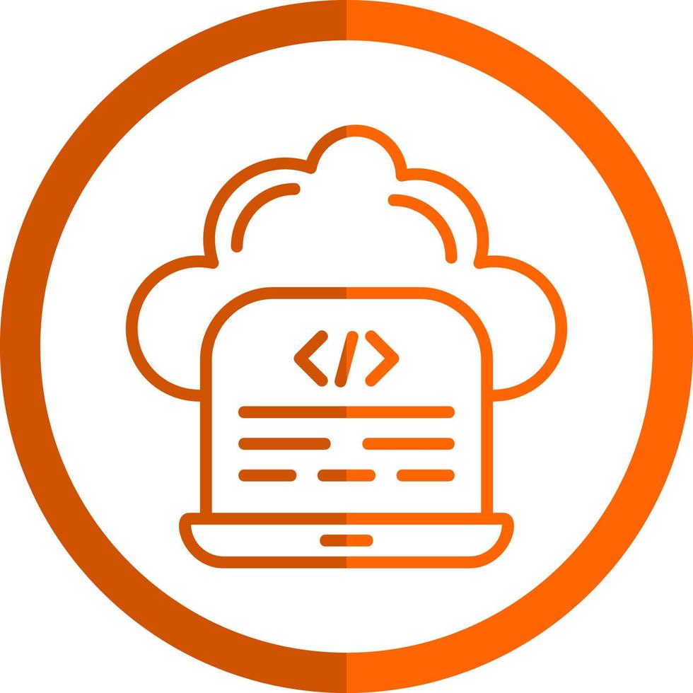 diseño de icono de vector de codificación en la nube