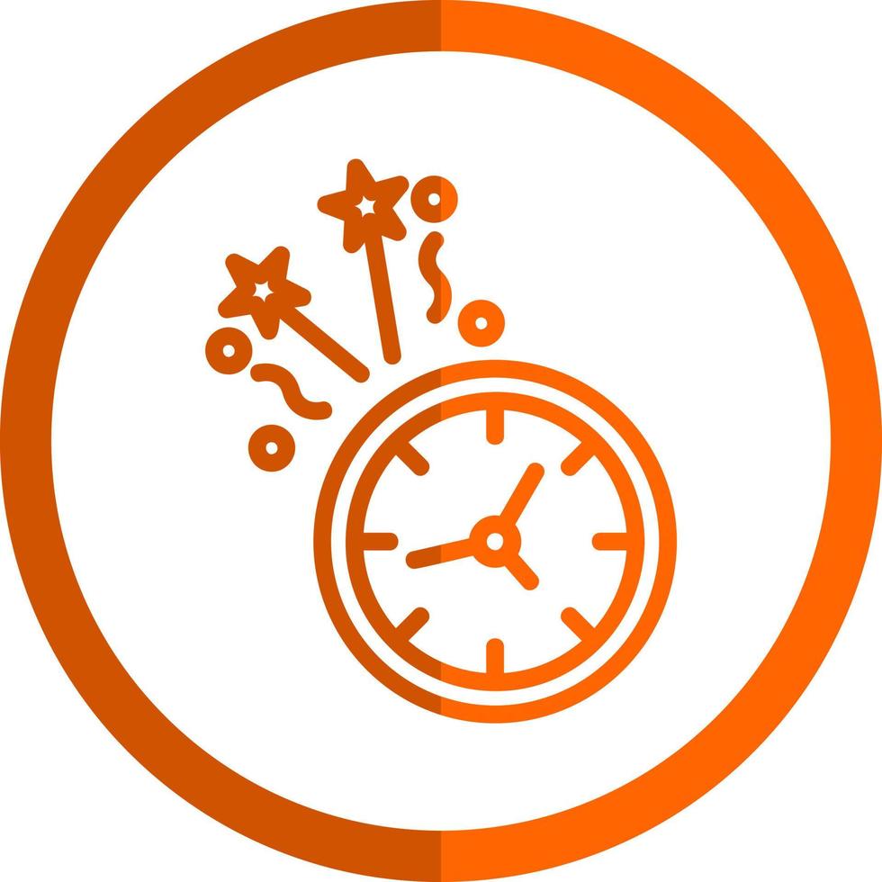 New Year Clock Vector Icon Design