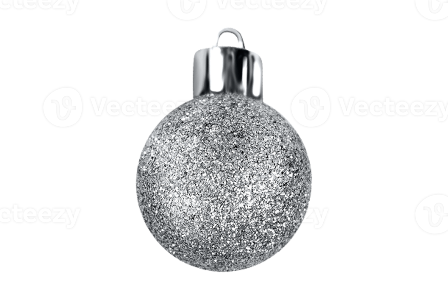 Silver christmas ball isolated on a transparent background png