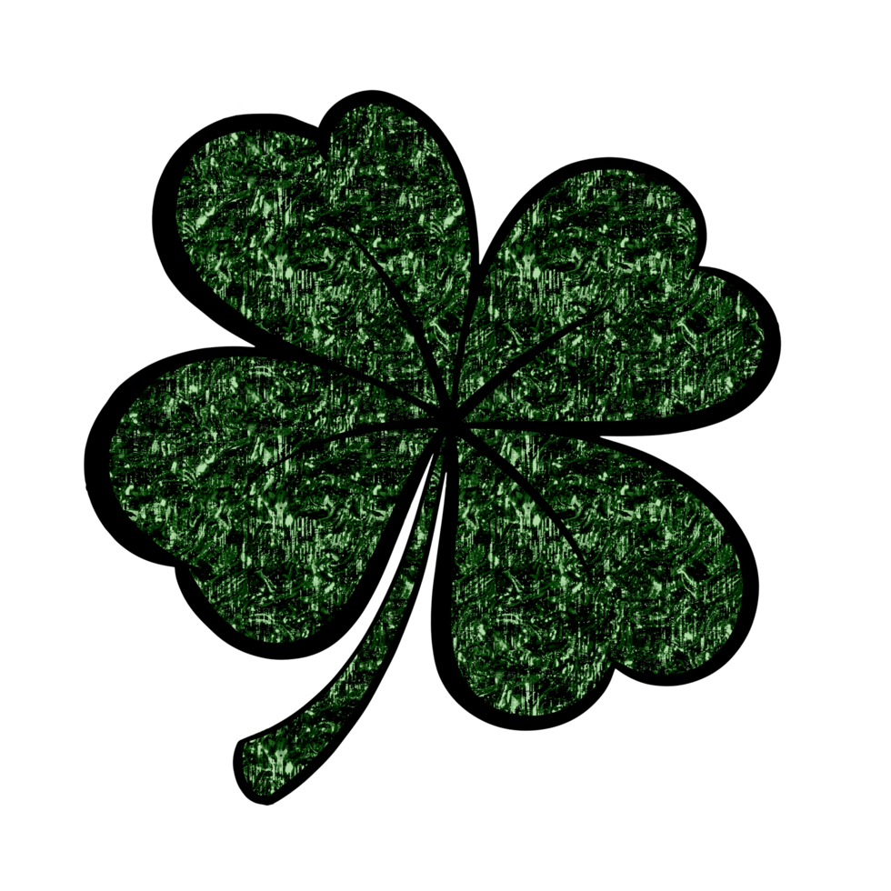 Clover leaf and green bling background png
