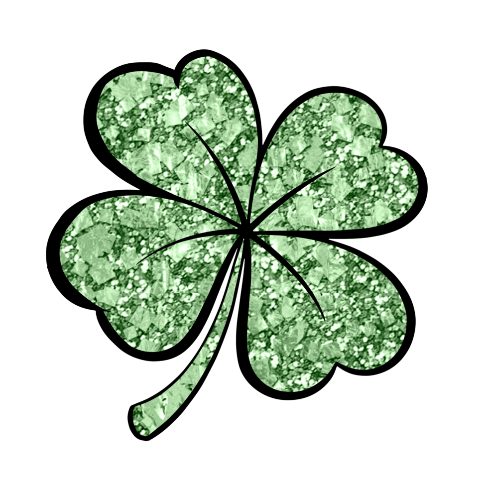 Clover leaf and green bling background png