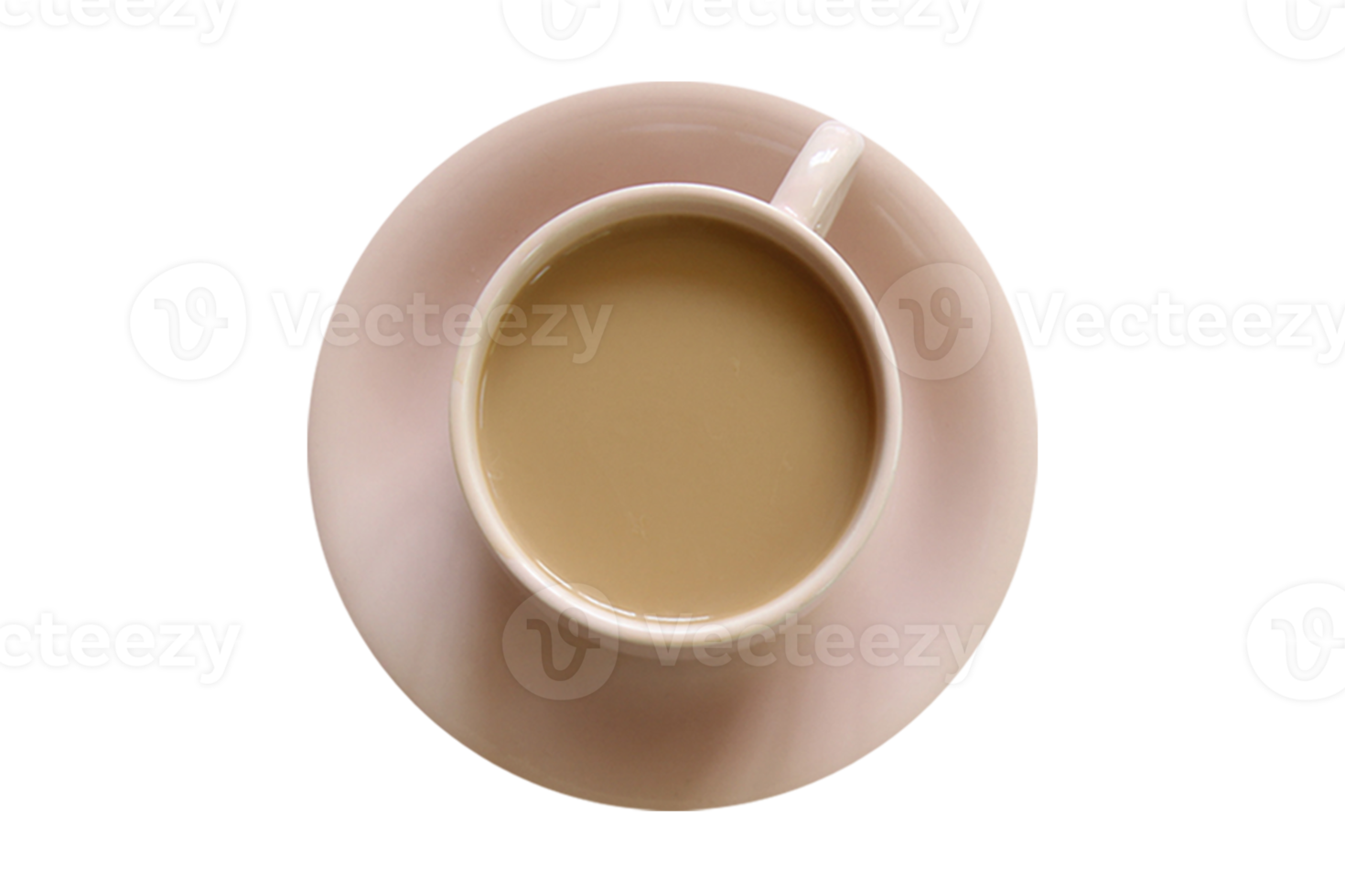 Pink cup with coffee milk isolated on a transparent background png