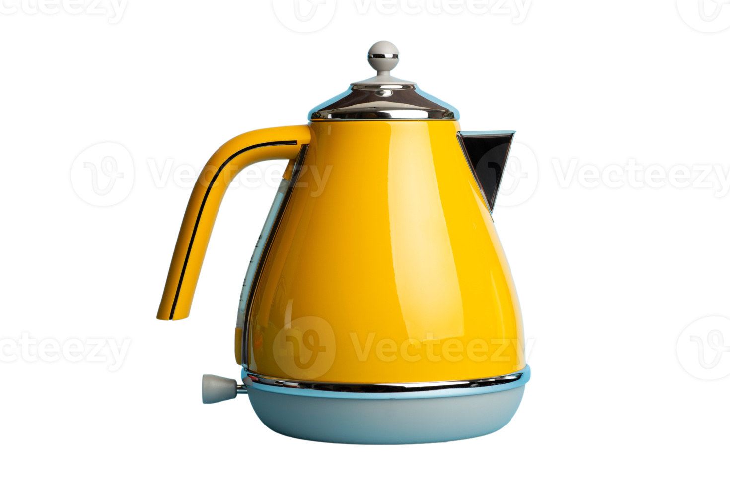 Yellow teapot isolated on a transparent background png