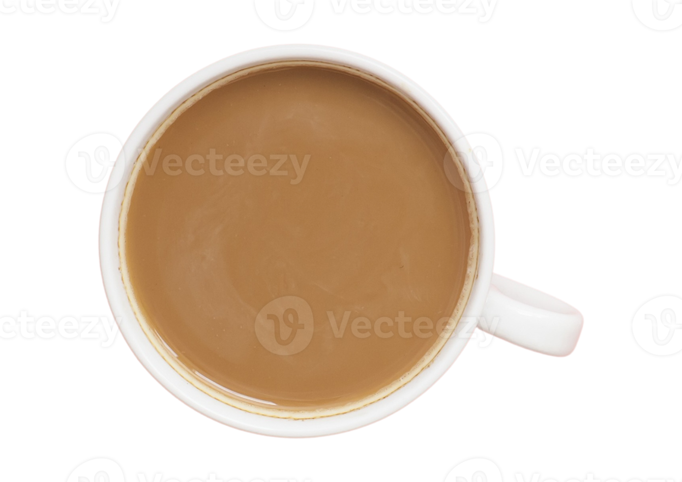 White cup of coffe milk isolated on a transparent background png