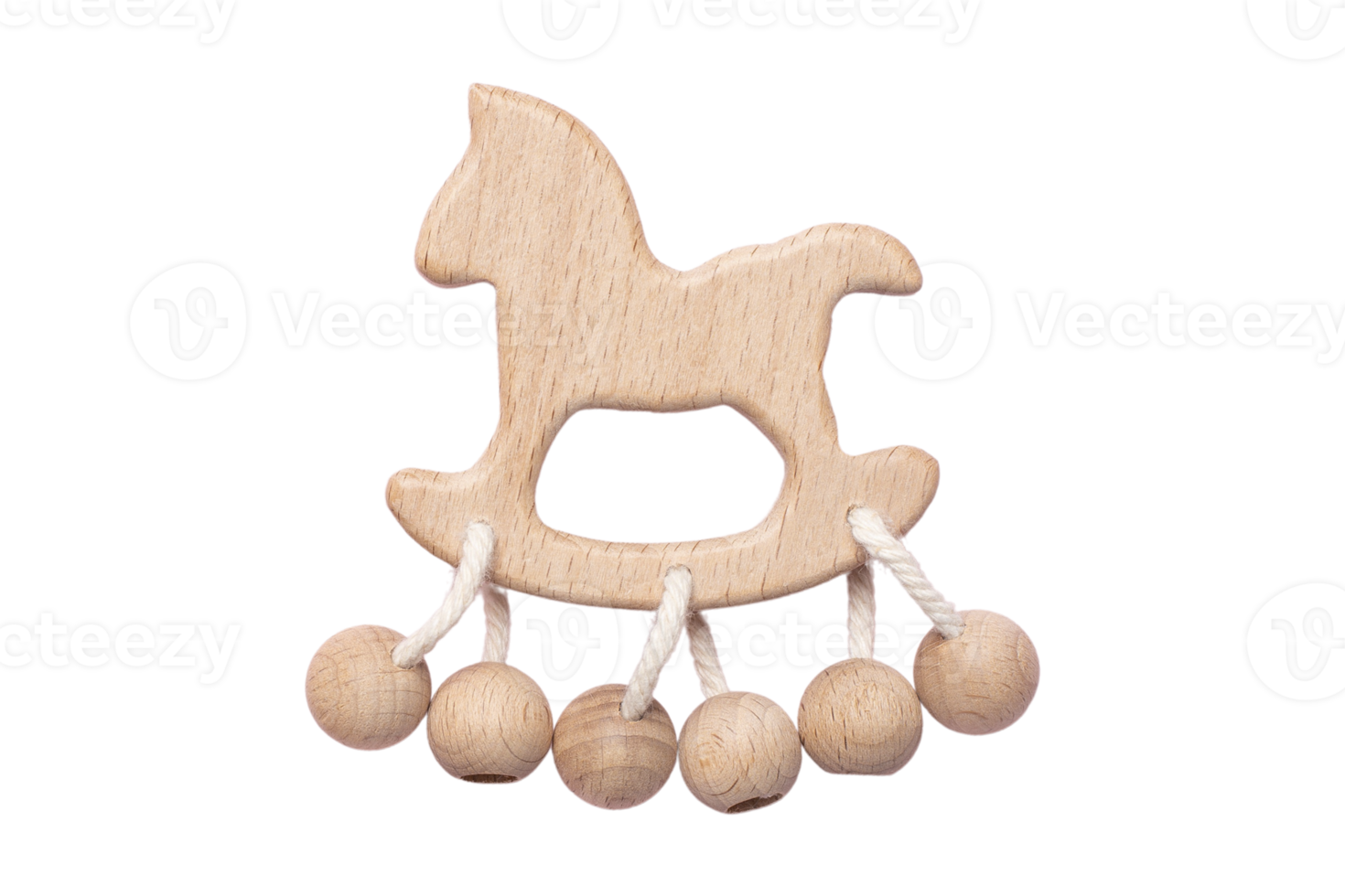 Beige wooden baby toy isolated on a transparent background png