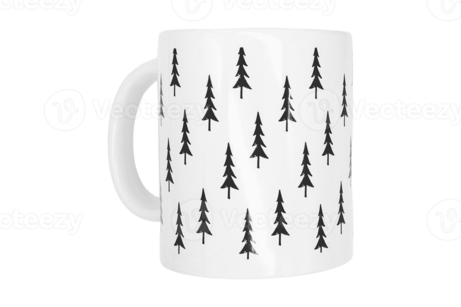 White mug isolated on a transparent background png
