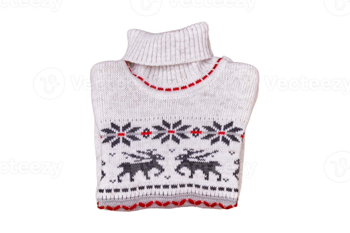 White Christmas sweater isolated on a transparent background png