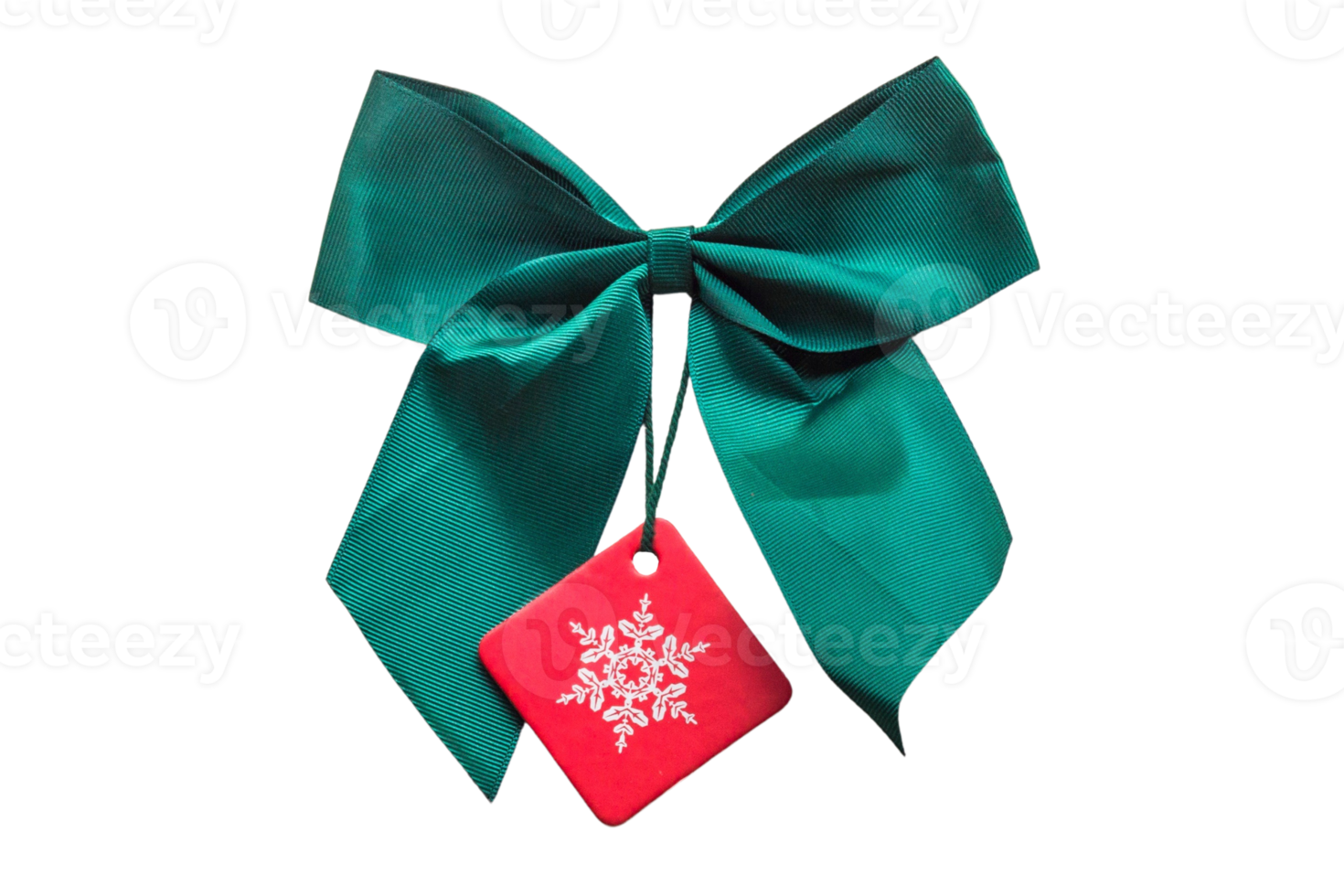 Green christmas ribbon isolated on a transparent background png