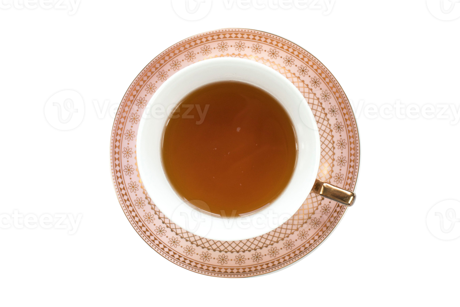 Castanho prato e copo com chá isolado em uma transparente fundo png