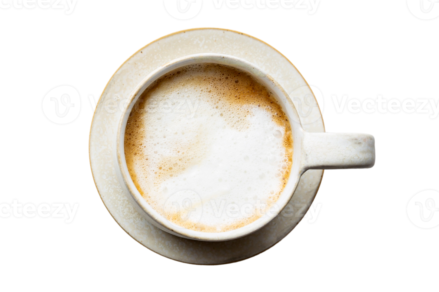 White plate and cup with coffee isolated on a transparent background png