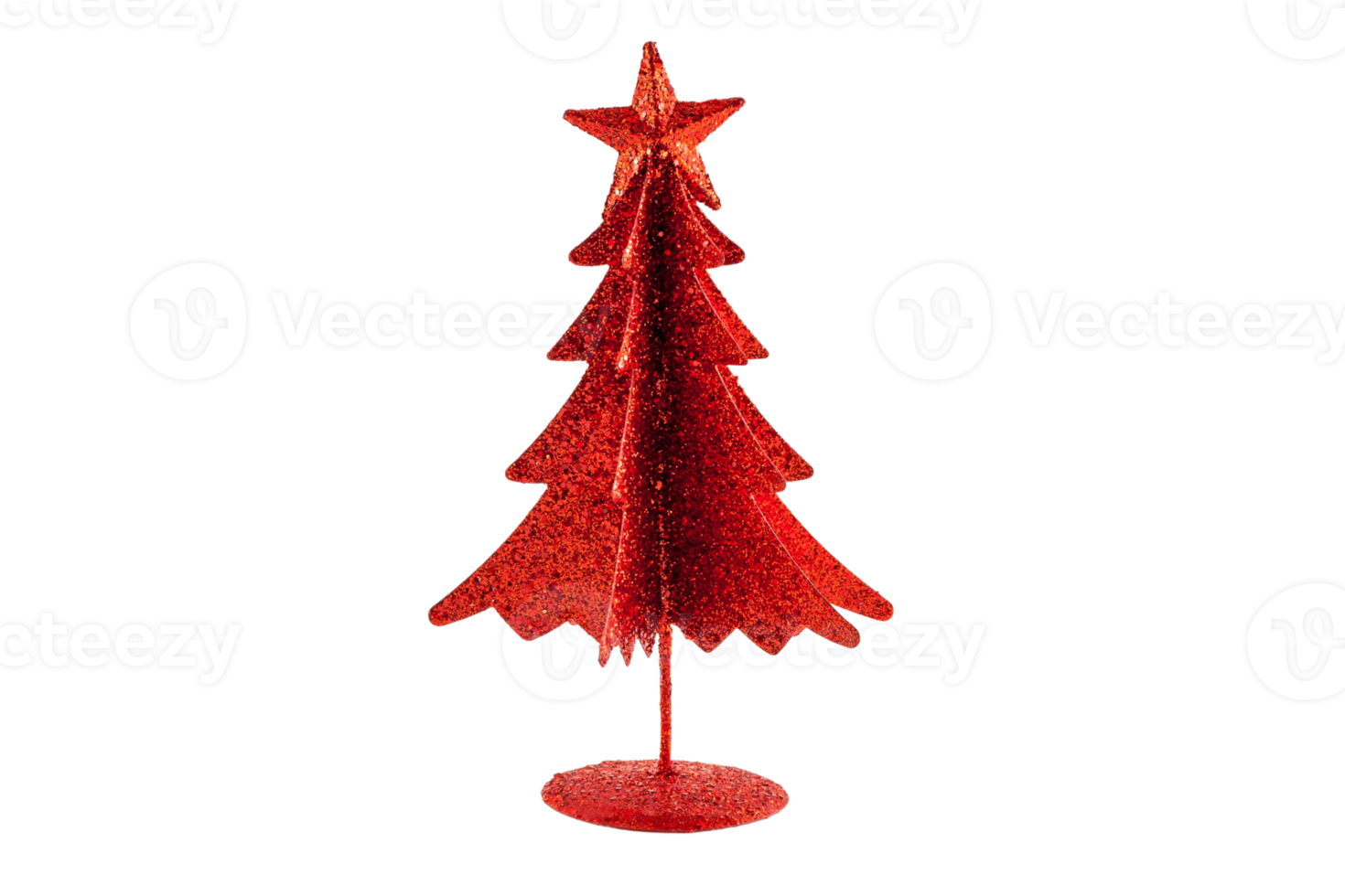 Red christmas tree isolated on a transparent background png