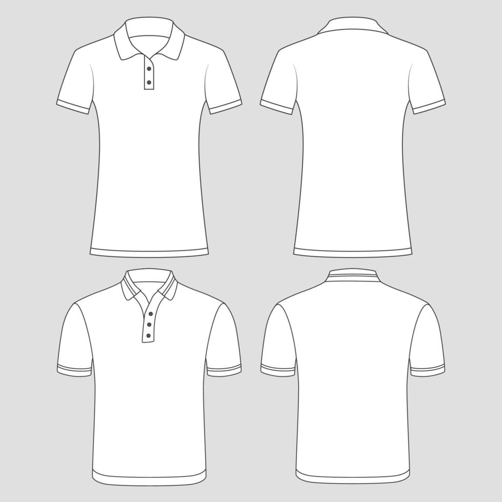Outline White Polo Shirt Mock Up 21356695 Vector Art at Vecteezy
