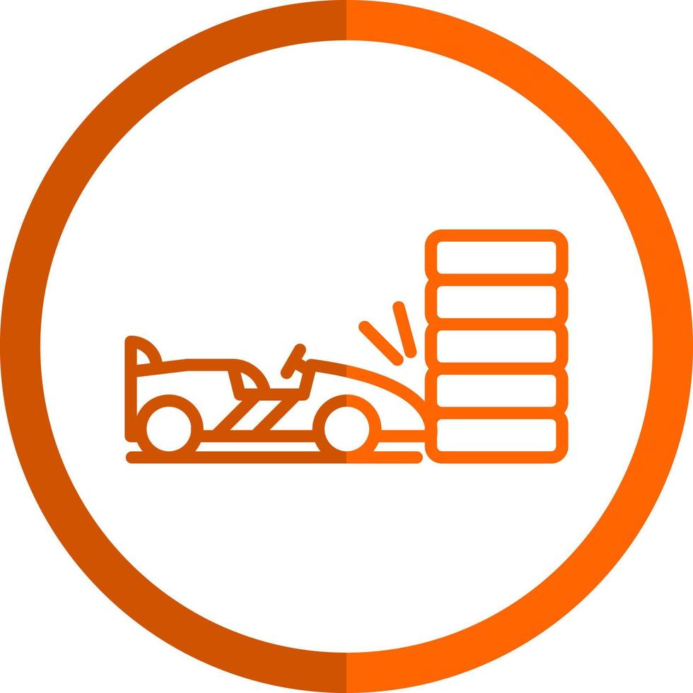 diseño de icono de vector de accidente de carrera